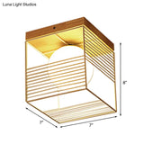 Contemporary Square Flush Mount Pendant Light - White/Black Metal Ideal For Bedroom Ceiling