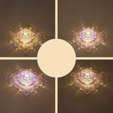 Contemporary Square Led Flush Mount Ceiling Light With Crystal Clear Design For Entryways / 5W 6