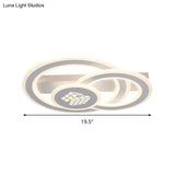 Contemporary Square Pattern Acrylic Led Flush Light - Warm/White Remote Control Dimmable Ceiling