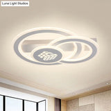 Contemporary Square Pattern Acrylic Led Flush Light - Warm/White Remote Control Dimmable Ceiling