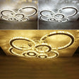 Contemporary Stainless-Steel Led Flush Mount Ceiling Light With Embedded Crystal Ring Design / White