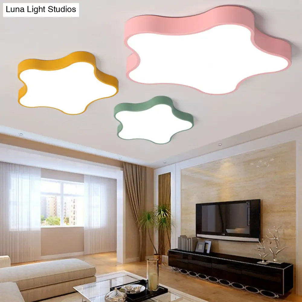 Contemporary Star Flush Mount Light Fixture - 1 - Light Metal Ceiling