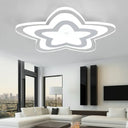 Contemporary Star Slim Led Ceiling Mount Light In White - Perfect For Game Room! / 14’