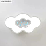 Contemporary Starry Flush Ceiling Light With Cloud Acrylic Accent In White - Ideal For Study Room