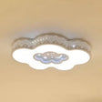 Contemporary Starry Flush Ceiling Light With Cloud Acrylic Accent In White - Ideal For Study Room /