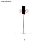 Contemporary Style Pink Led Fill Light With Usb Port - Round Iron Make-Up Lighting