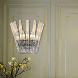 Contemporary Tapered Wall Mount Light With Clear Crystal For Corridors - Chrome Finish 2 Bulbs
