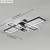 Contemporary Traverse Semi Flush Mount Metal Ceiling Light For Living Room