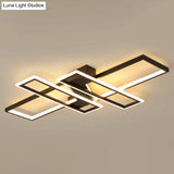 Contemporary Traverse Semi Flush Mount Metal Ceiling Light For Living Room