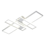 Contemporary Traverse Semi Flush Mount Metal Ceiling Light For Living Room White / 35.5