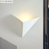 Contemporary Triangle Sheet Wall Lamp - Acrylic Black/White Led Sconce Light In Warm/White