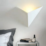 Contemporary Triangle Sheet Wall Lamp - Acrylic Black/White Led Sconce Light In Warm/White White /