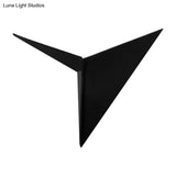 Contemporary Triangle Sheet Wall Lamp - Acrylic Black/White Led Sconce Light In Warm/White