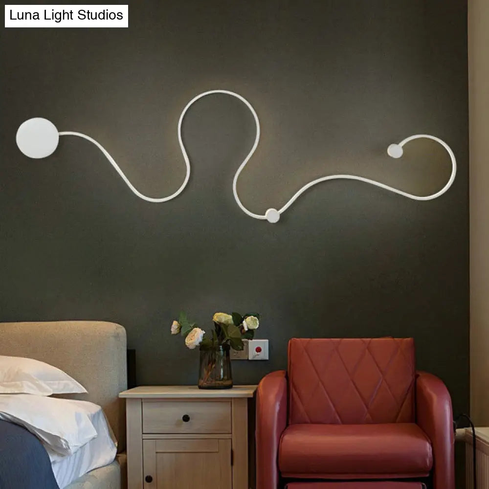 Contemporary Twist Led Wall Sconce - Black/White Warm/White Lighting