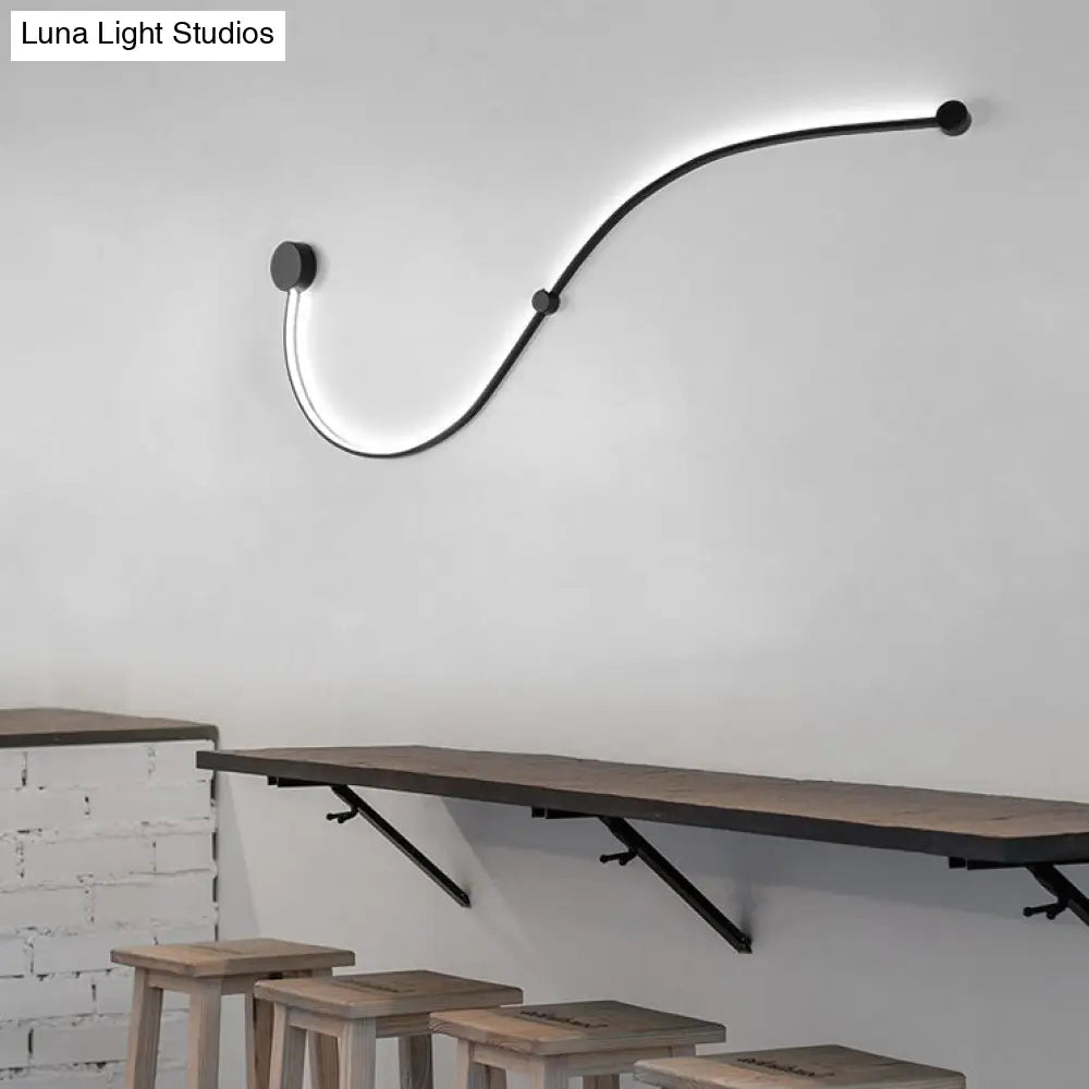 Contemporary Twist Led Wall Sconce - Black/White Warm/White Lighting