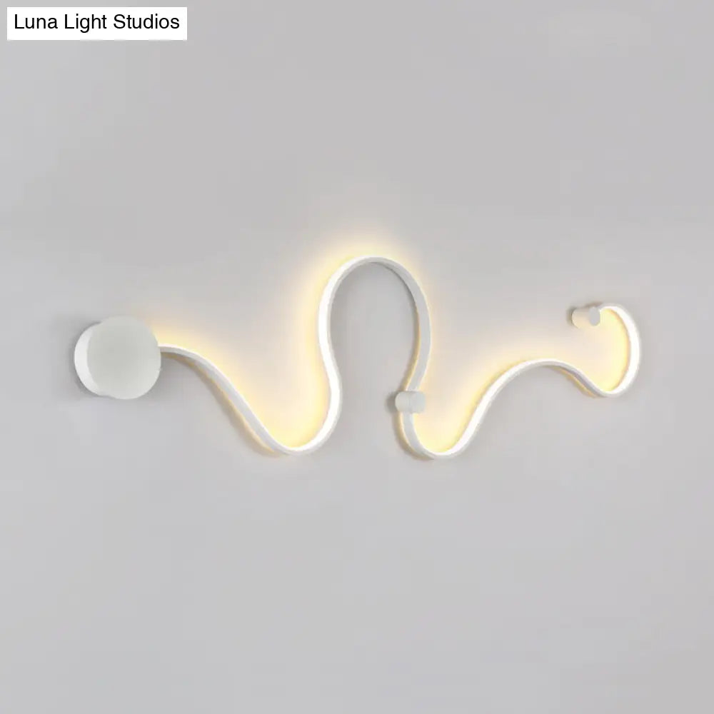 Contemporary Twist Led Wall Sconce - Black/White Warm/White Lighting