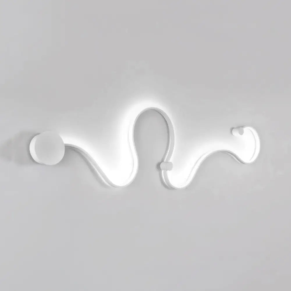 Contemporary Twist Led Wall Sconce - Black/White Warm/White Lighting White / Warm D