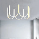 Contemporary U-Shaped Led Chandelier Light: Black/White/Gold Acrylic Ceiling Pendant (White/Warm