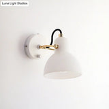 Contemporary Wall Lamp With Adjustable Arm And White Glass Dome