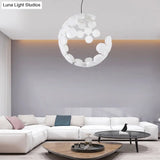 Contemporary White Acrylic Led Chandelier – Modern Hanging Ceiling Light