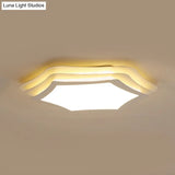 Contemporary White Acrylic Led Flush Ceiling Light For Study Room
