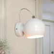 Contemporary White Adjustable Wall Sconce For Bedside - Iron Dome Mount Lighting Fixture