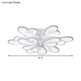 Contemporary White Butterfly Wing Ceiling Flush Light With Warm/White - Ideal For Hotels