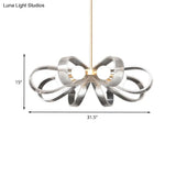 Contemporary White Flower Chandelier Pendant Light with 8 Acrylic Heads Stylish Ceiling Hang Fixture White