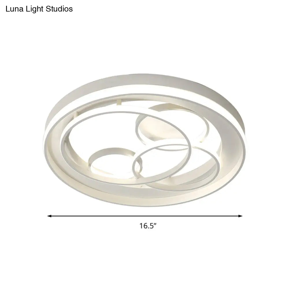 Contemporary White Flushmount Led Ceiling Light For Living Room