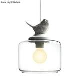 Contemporary White Glass Drum Pendant Light Fixture For Restaurant Ceiling