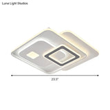 Contemporary White Led Ceiling Fixture For Bedroom - Overlapping Acrylic Flush Mount