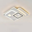 Contemporary White Led Ceiling Fixture For Bedroom - Overlapping Acrylic Flush Mount