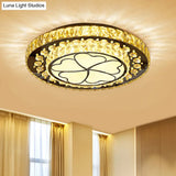 Contemporary White Led Crystal Flush Ceiling Light With Adjustable Brightness