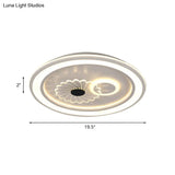 Contemporary White Led Flushmount For Bedroom With Acrylic Shade