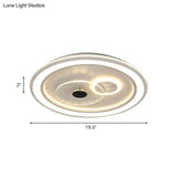Contemporary White Led Flushmount For Bedroom With Acrylic Shade