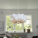 Contemporary White Propeller Hanging Light With Fabric Shade