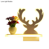 Contemporary White Wall Light With Shelf For Adult Child Bedroom