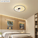 Contemporary White/Warm Flush Mount Lighting: Acrylic 16’/19.5’/23.5’ Lights In Black