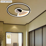 Contemporary White/Warm Flush Mount Lighting: Acrylic 16’/19.5’/23.5’ Lights In Black
