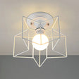 Contemporary White Wire Frame Ceiling Mount Light - Perfect For Living Rooms / B