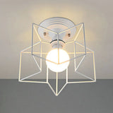Contemporary White Wire Frame Ceiling Mount Light - Perfect For Living Rooms / B