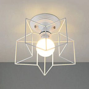 Contemporary White Wire Frame Ceiling Mount Light - Perfect For Living Rooms / B