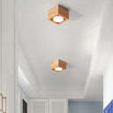 Contemporary Wood Flush Mount Ceiling Light With Led For Corridors 1 / Warm