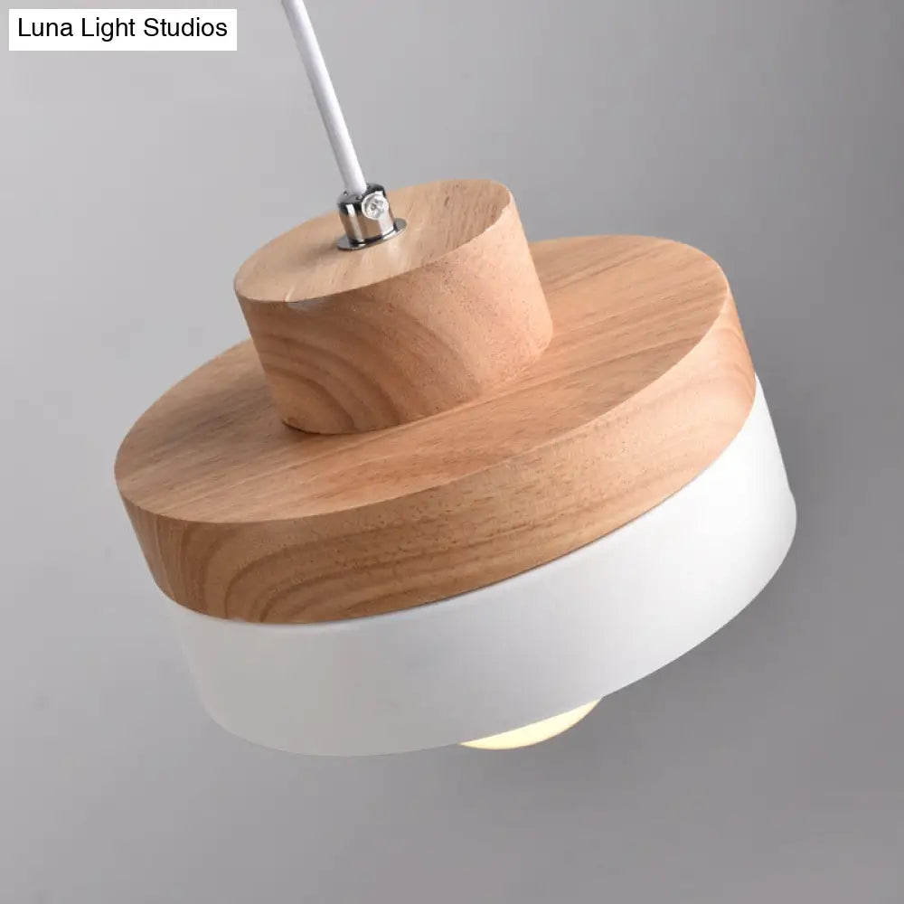 Contemporary Wood Shade Pendant Light Fixture For Dining Room Ceiling