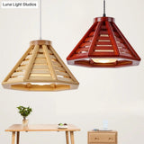 Contemporary Wood Shade Pendant Light - Modern Hanging Fixture