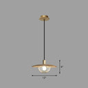 Contemporary Wooden Pendant Light With Cage Bottom - 1-Light Hanging Ceiling Fixture 1 / Wood