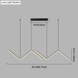 Contemporary Zigzag Pendant Led Light Fixture With Metal Suspension