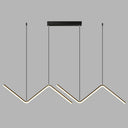 Contemporary Zigzag Pendant Led Light Fixture With Metal Suspension Black / Third Gear