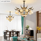 Copper Chandelier with Marble 20+ Lights Remote Control chandelier