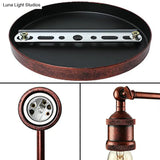 Copper Rustic Circular Backplate Wall Sconce With 1-Head Metal Light Fixture For Bathroom